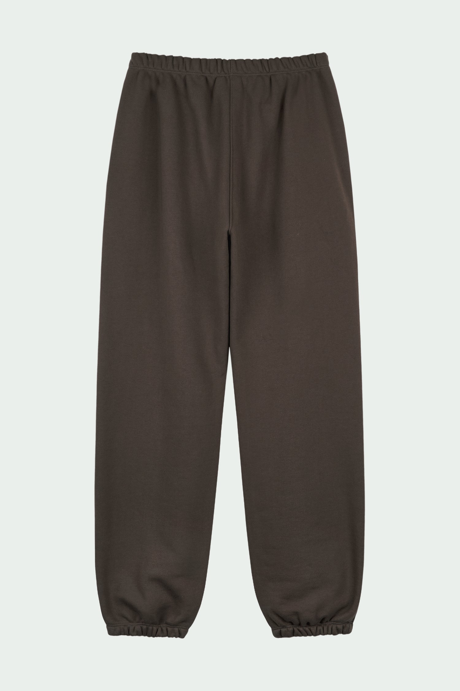 Willow Sweatpants in chocolate, soft French terry cotton with drawstring waistband, side pockets, and elastic cuffs, regular fit, part of a set