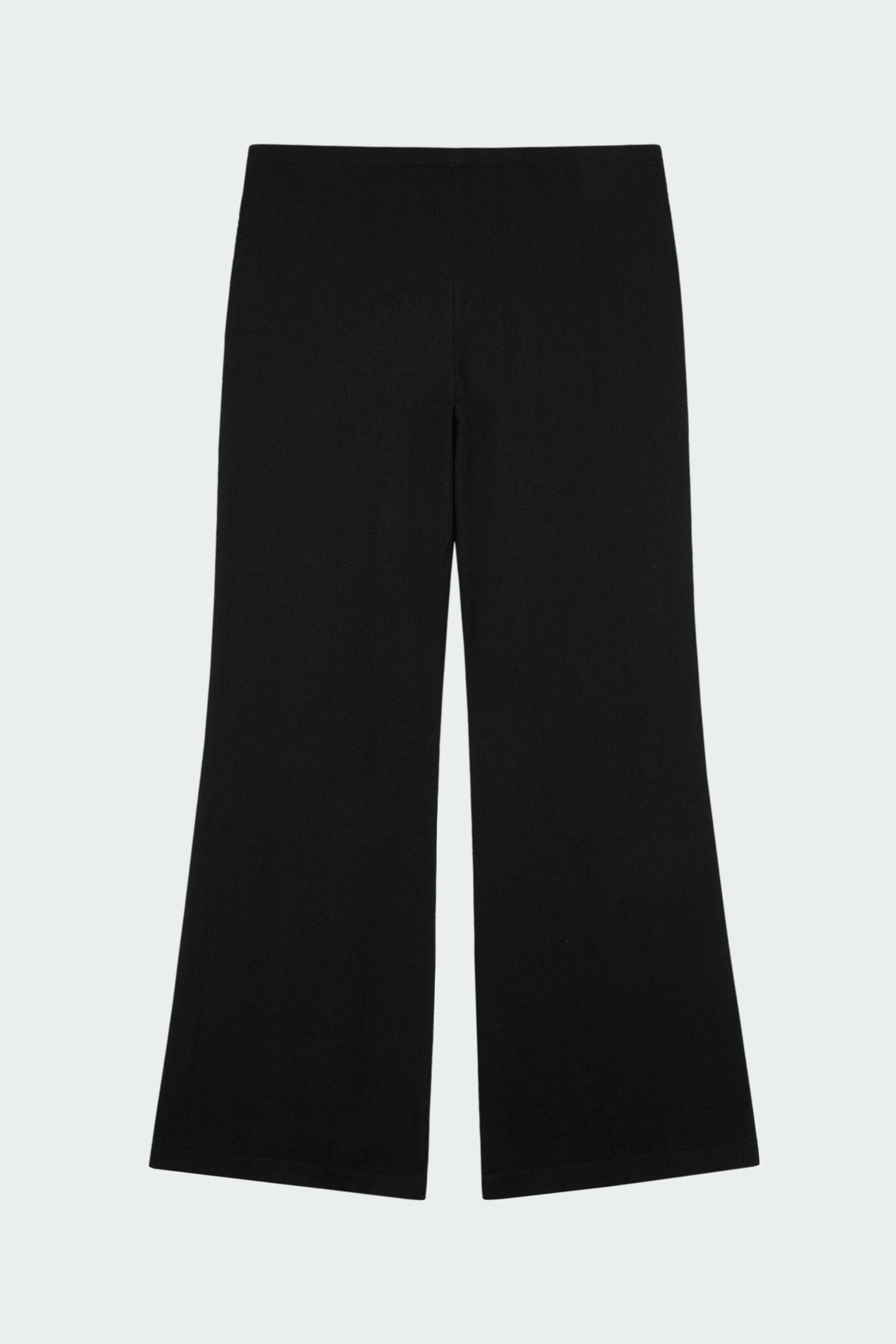 Chloe Pants in black, lightweight cotton pants with a drawstring waist, side pockets, and a flared bottom, relaxed fit for effortless everyday wear