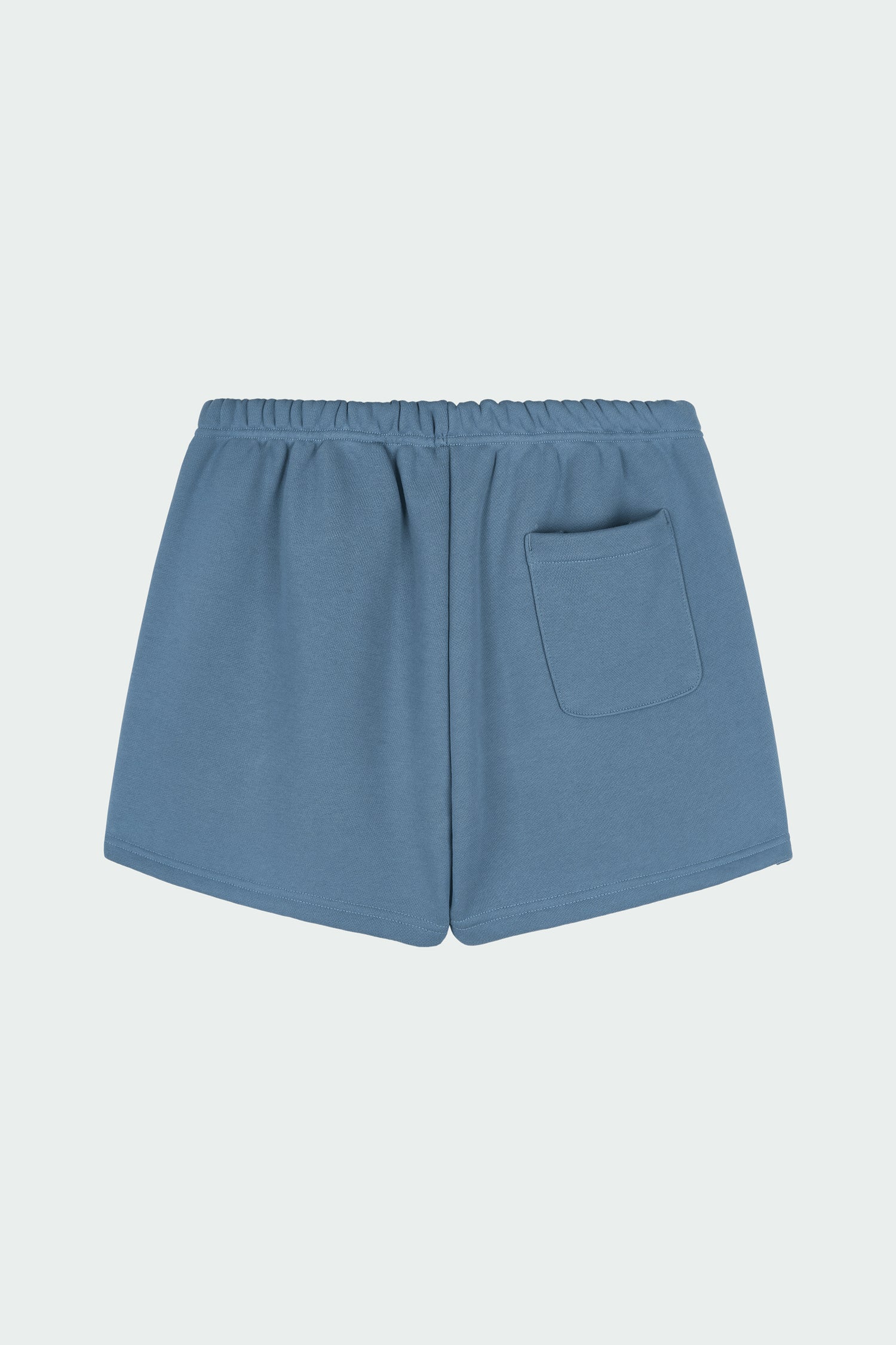 Kaia Shorts in indigo blue, mini-length cotton French terry shorts with an elasticated drawstring waist, side pockets, and back pocket, regular fit, part of a casual set