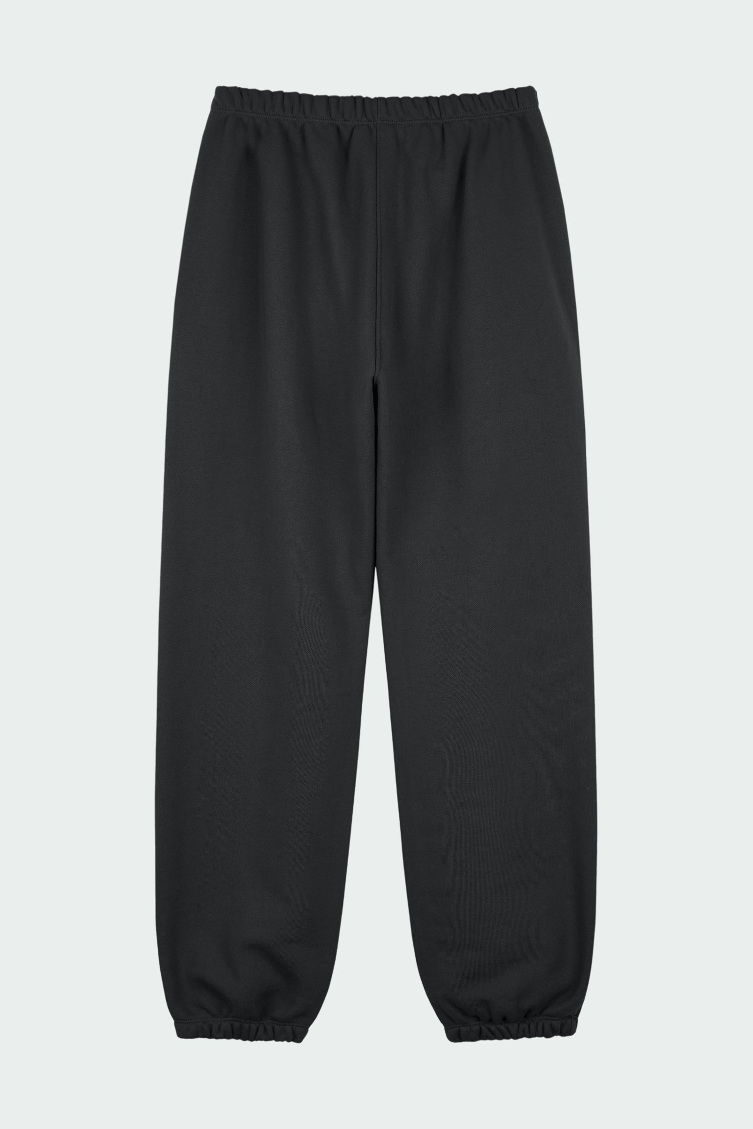 Willow Sweatpants in ink black, soft French terry cotton with drawstring waistband, side pockets, and elastic cuffs, regular fit, part of a set