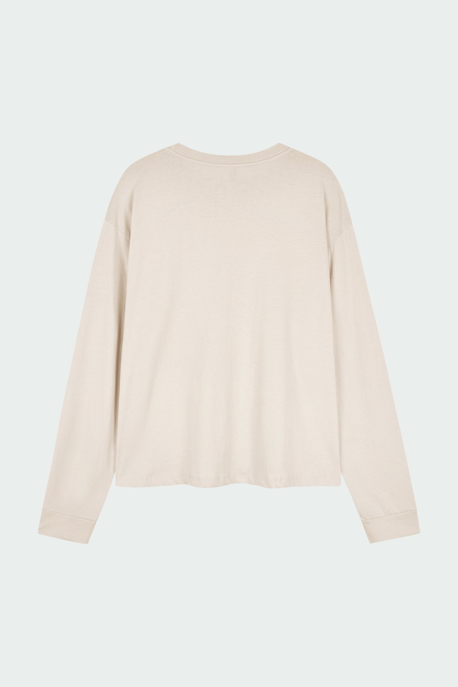 Lara Long-Sleeved T-Shirt in natural, a lightweight cotton crew-neck tee with long sleeves and relaxed fit, ideal for everyday wear and seasonal layering