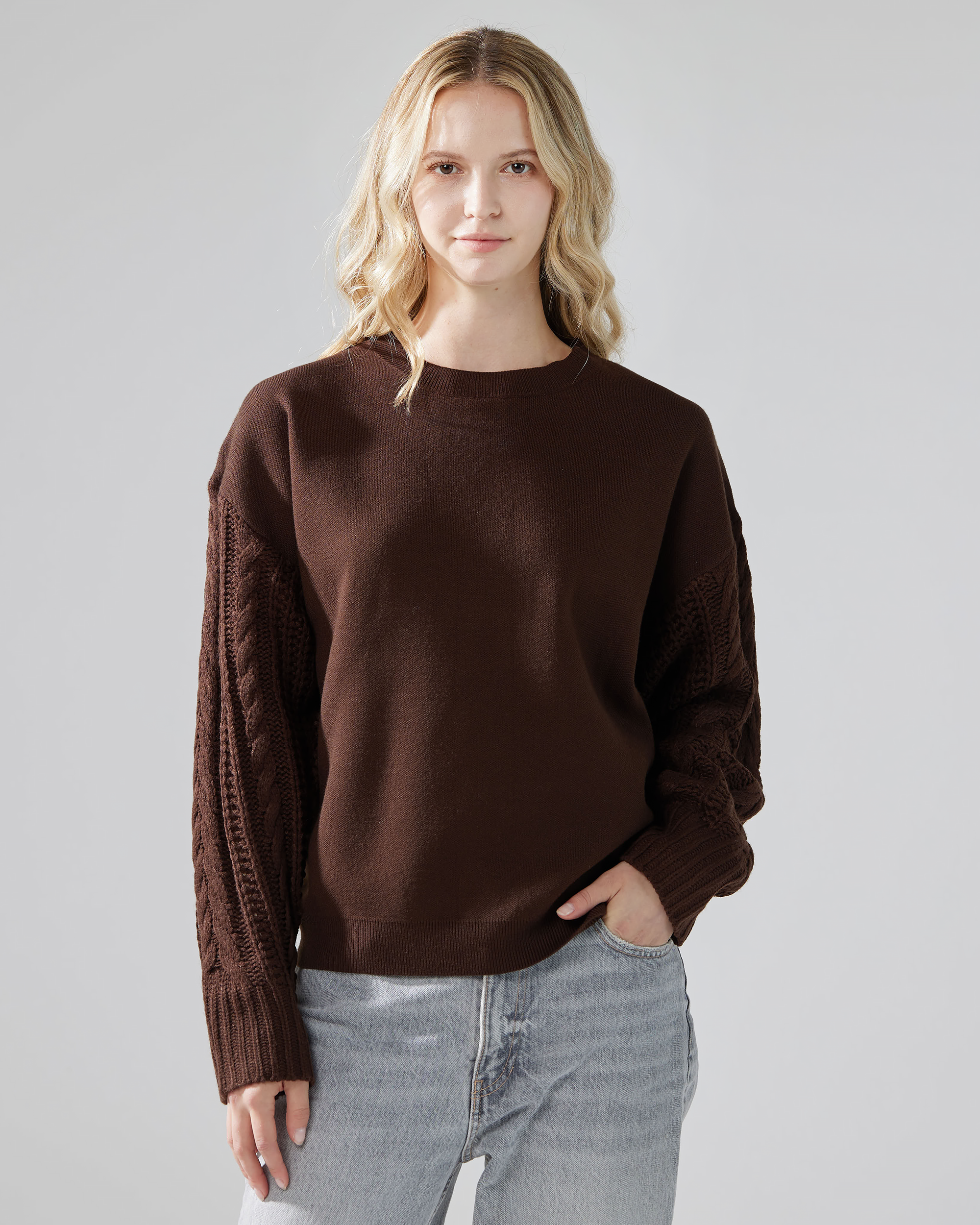 Chocolate Cable Knit Sweater: Warm & Luxurious