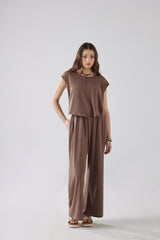 Open Front Wide Leg Jumpsuit