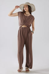 Open Front Wide Leg Jumpsuit