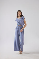 Open Front Wide Leg Jumpsuit