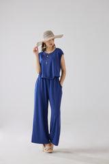 Open Front Wide Leg Jumpsuit