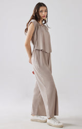 Open Front Wide Leg Jumpsuit