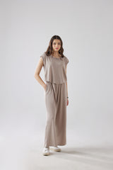 Open Front Wide Leg Jumpsuit