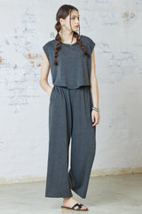 Open Front Wide Leg Jumpsuit