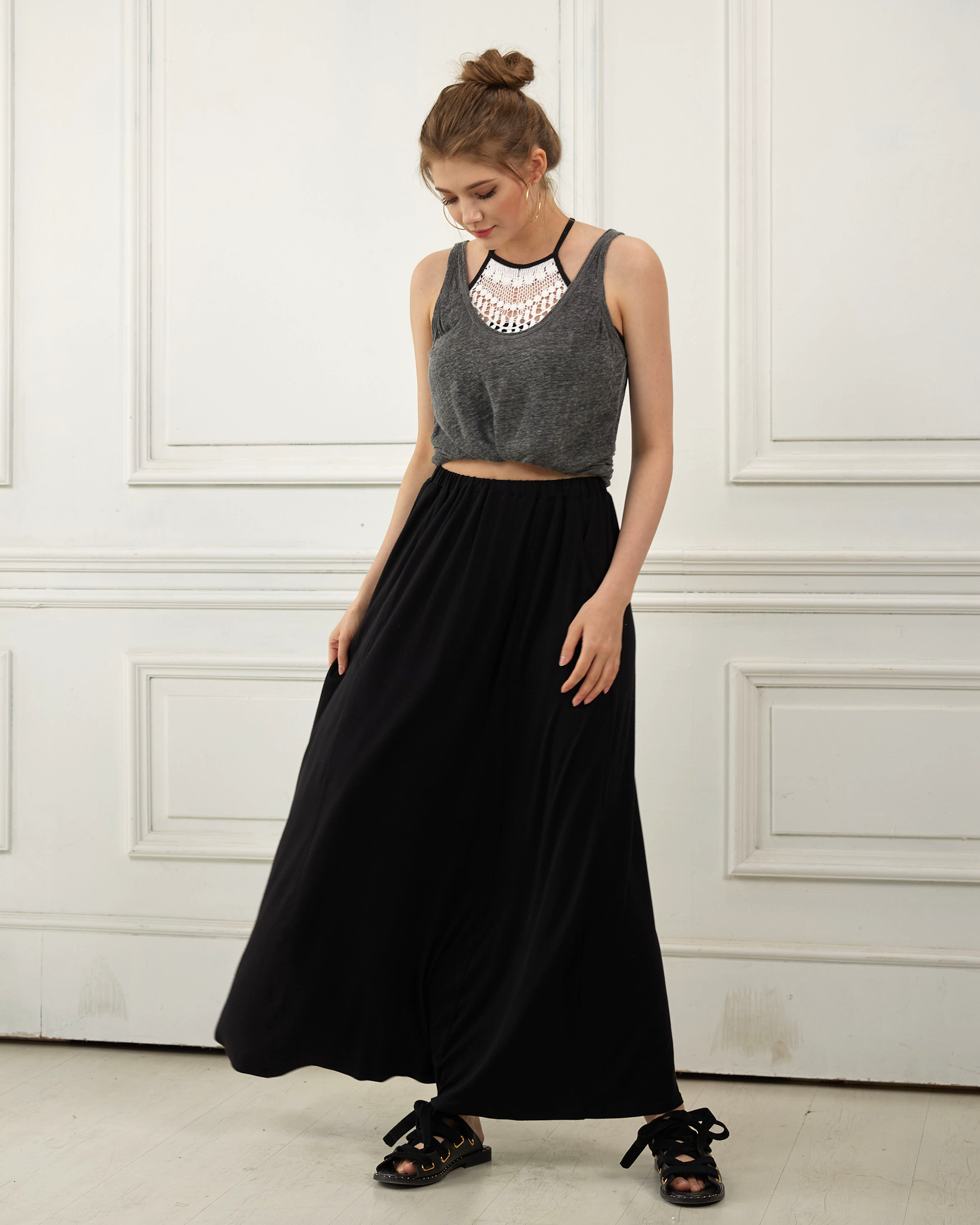 Black Maxi Skirt - Soft & Lightweight Design
