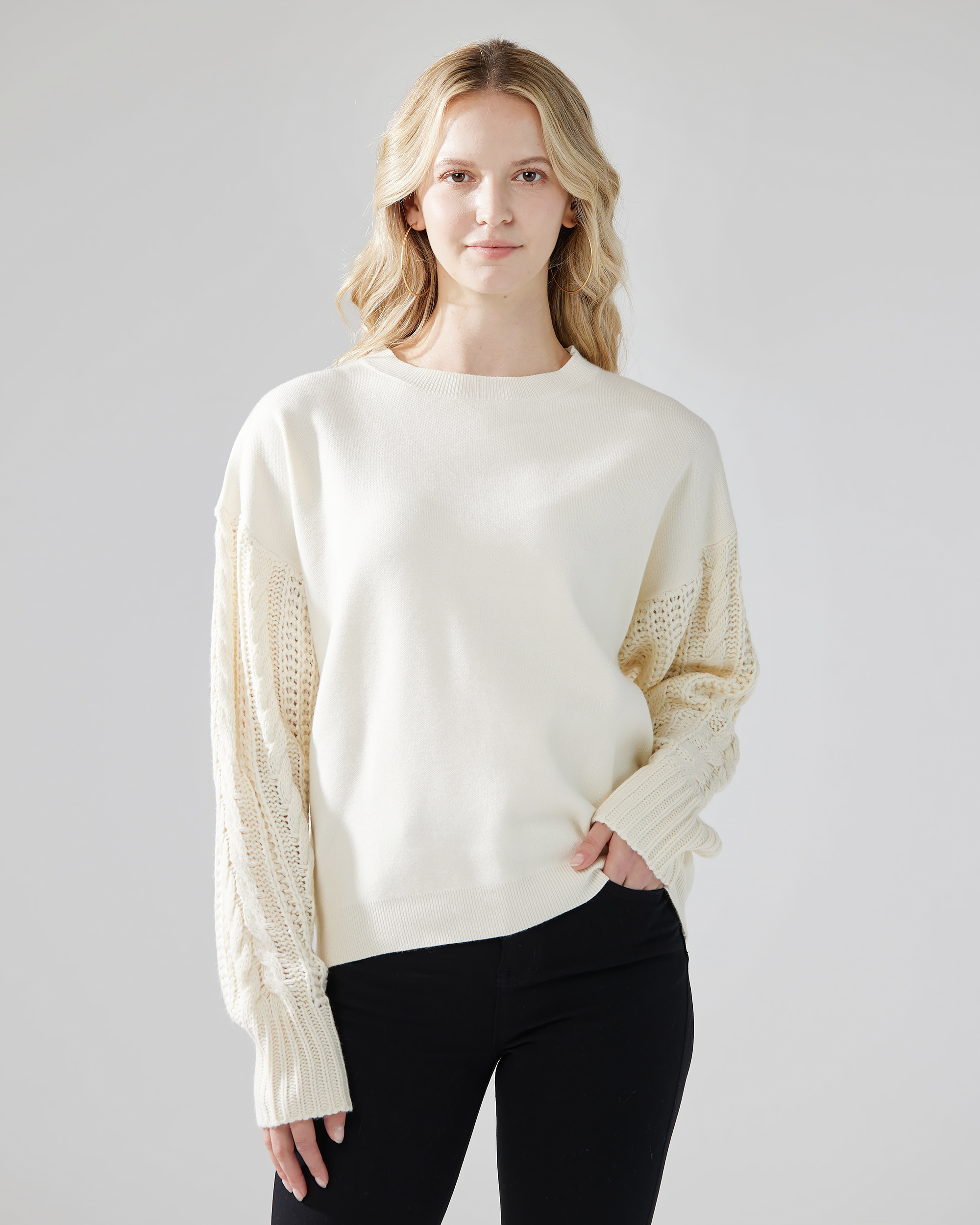Ivory Cable Knit Sweater for You