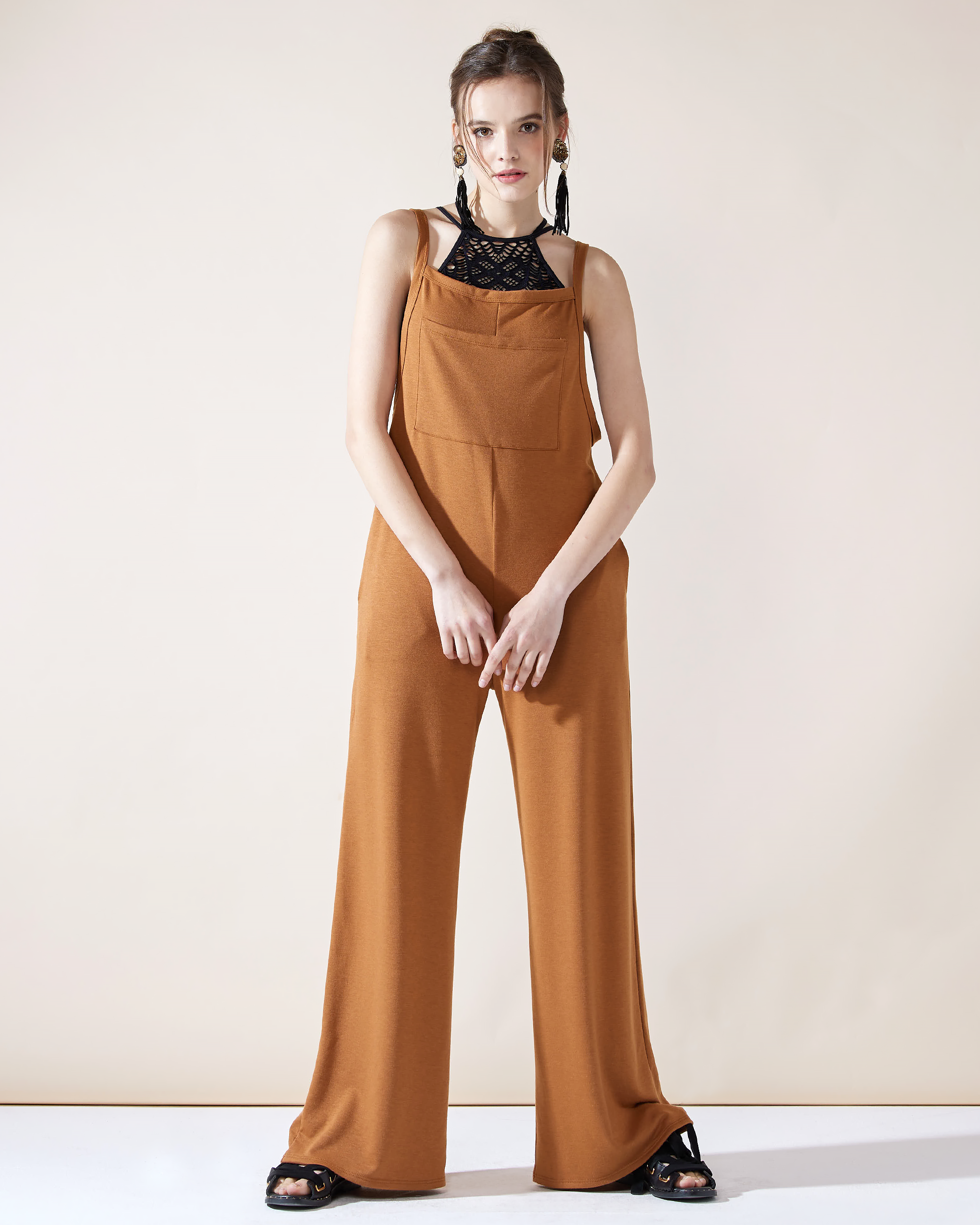 Camel Jumpsuit for Casual Wear