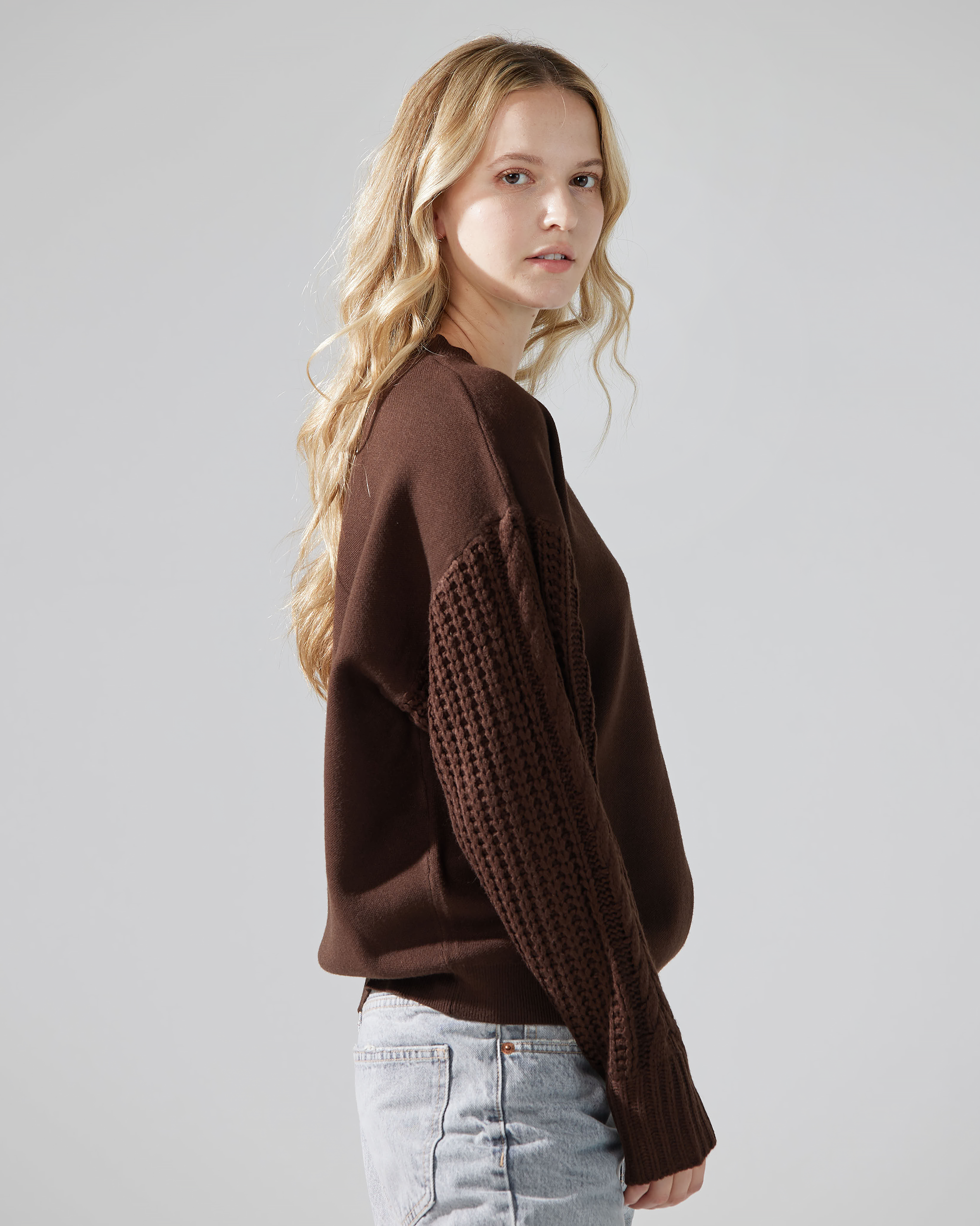 Chocolate Cable Knit Sweater: Warm & Luxurious
