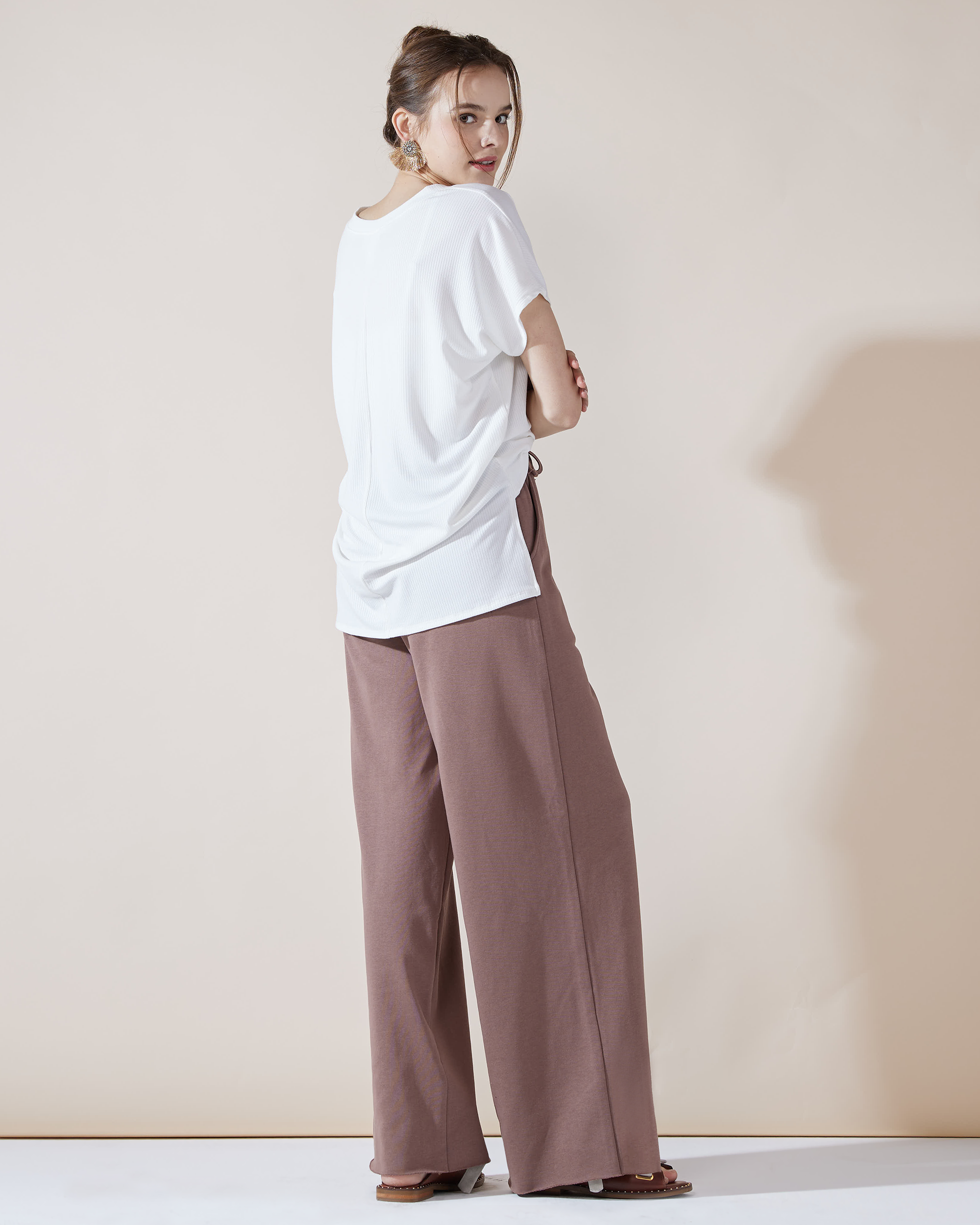 Coco wide leg sweatpants with ruffles