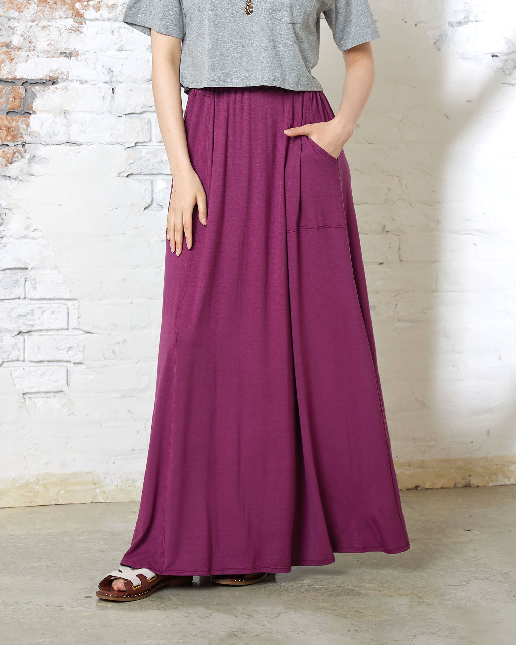 Dark Lavender Maxi Skirt - Soft & Lightweight