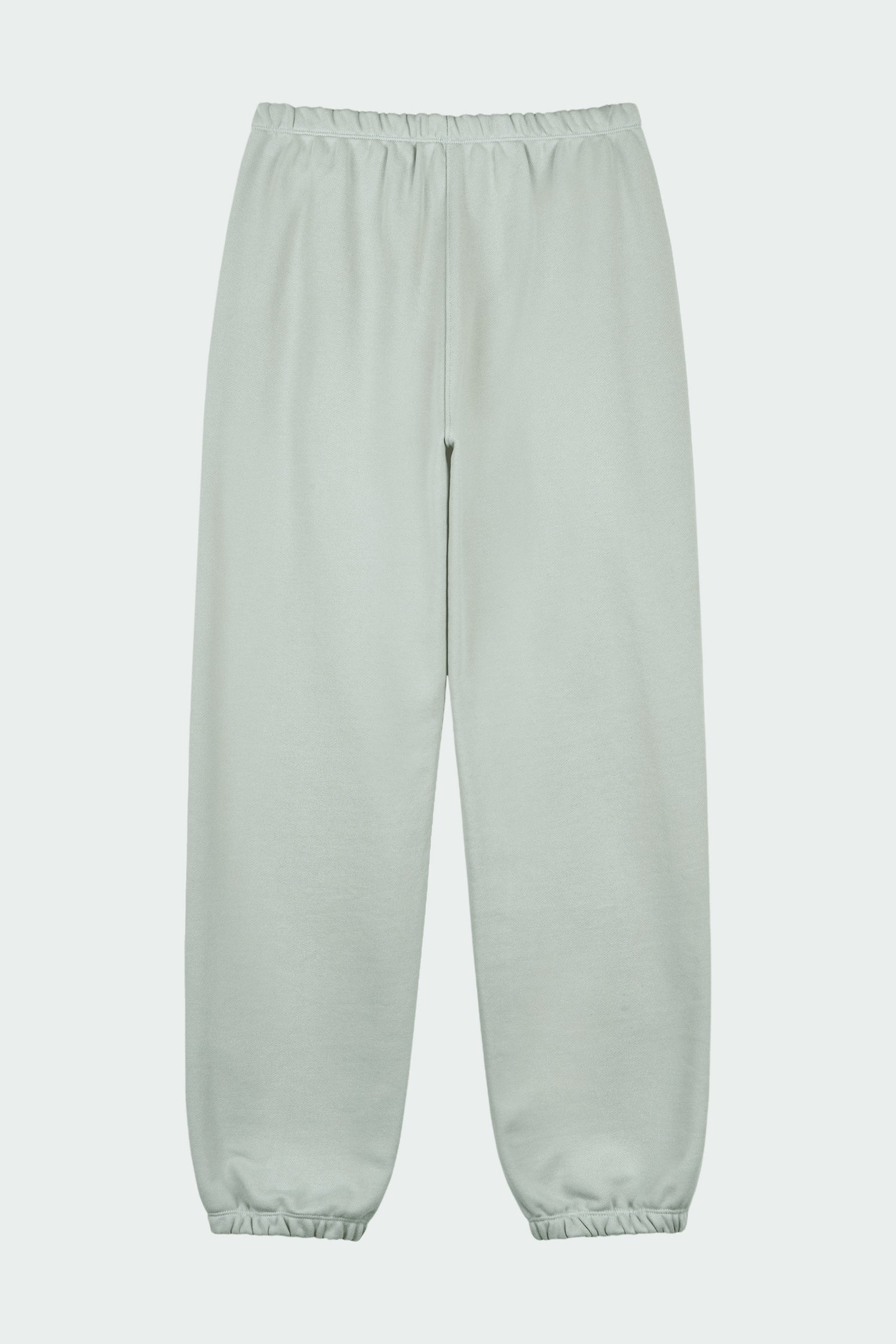 Willow Sweatpants in pistachio, soft French terry cotton with drawstring waistband, side pockets, and elastic cuffs, regular fit, part of a set