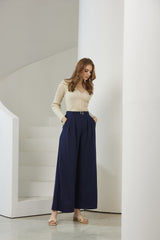 High Waisted Pleated Wide Leg Pants