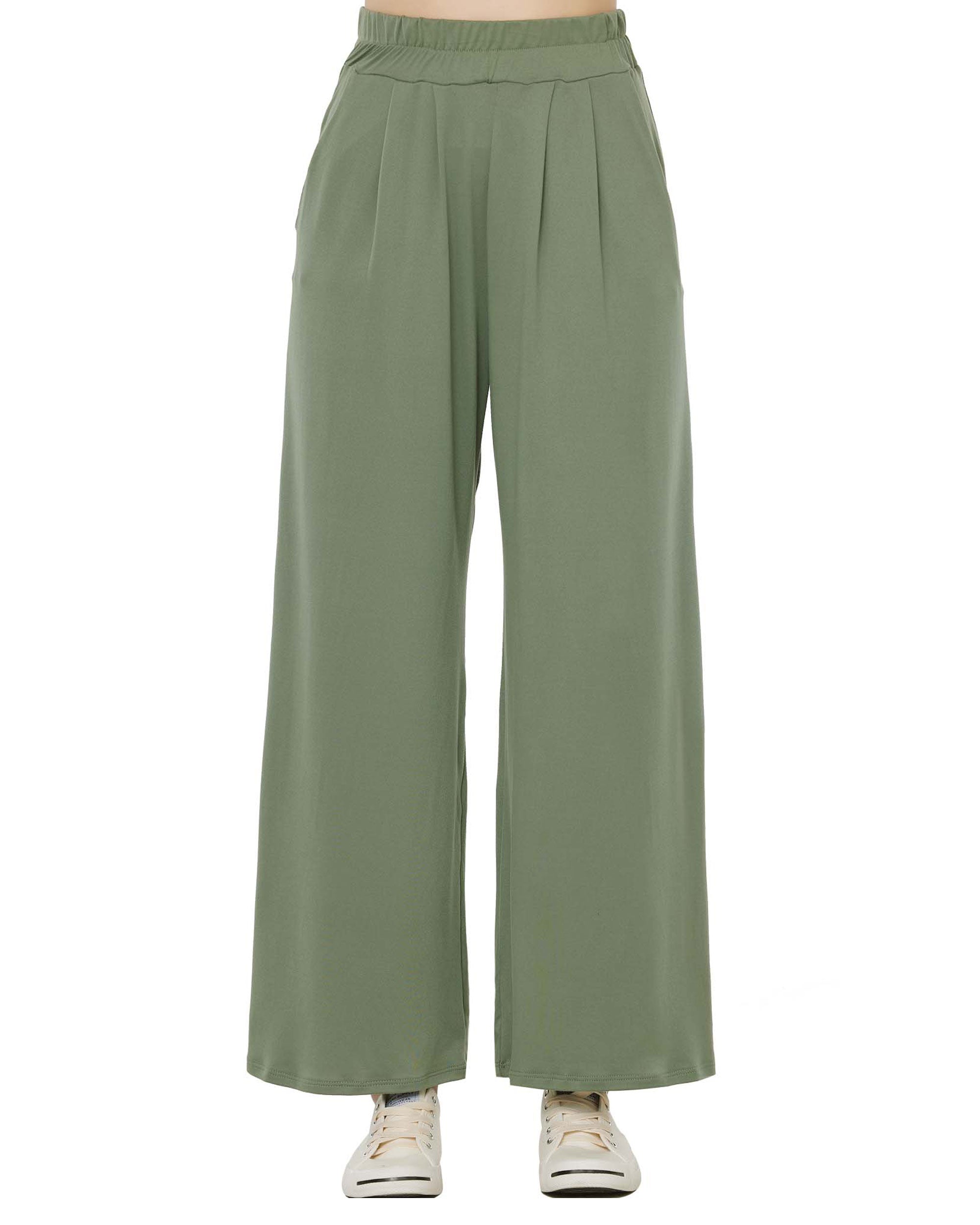 Olive High Waisted Knit Wide Leg Pants for You