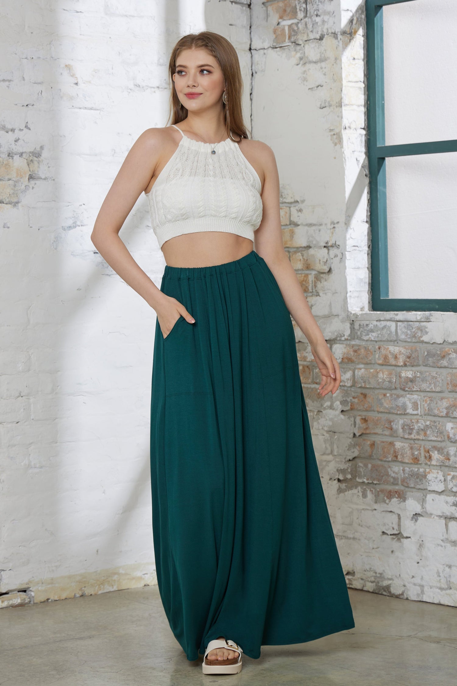 Soft Lightweight Flowy Maxi Skirt