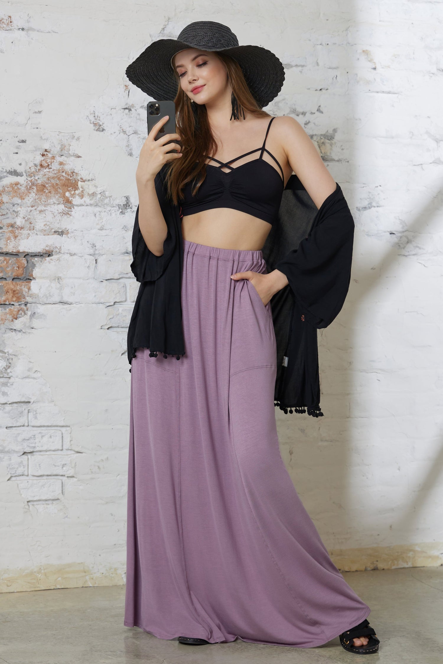 Soft Lightweight Flowy Maxi Skirt