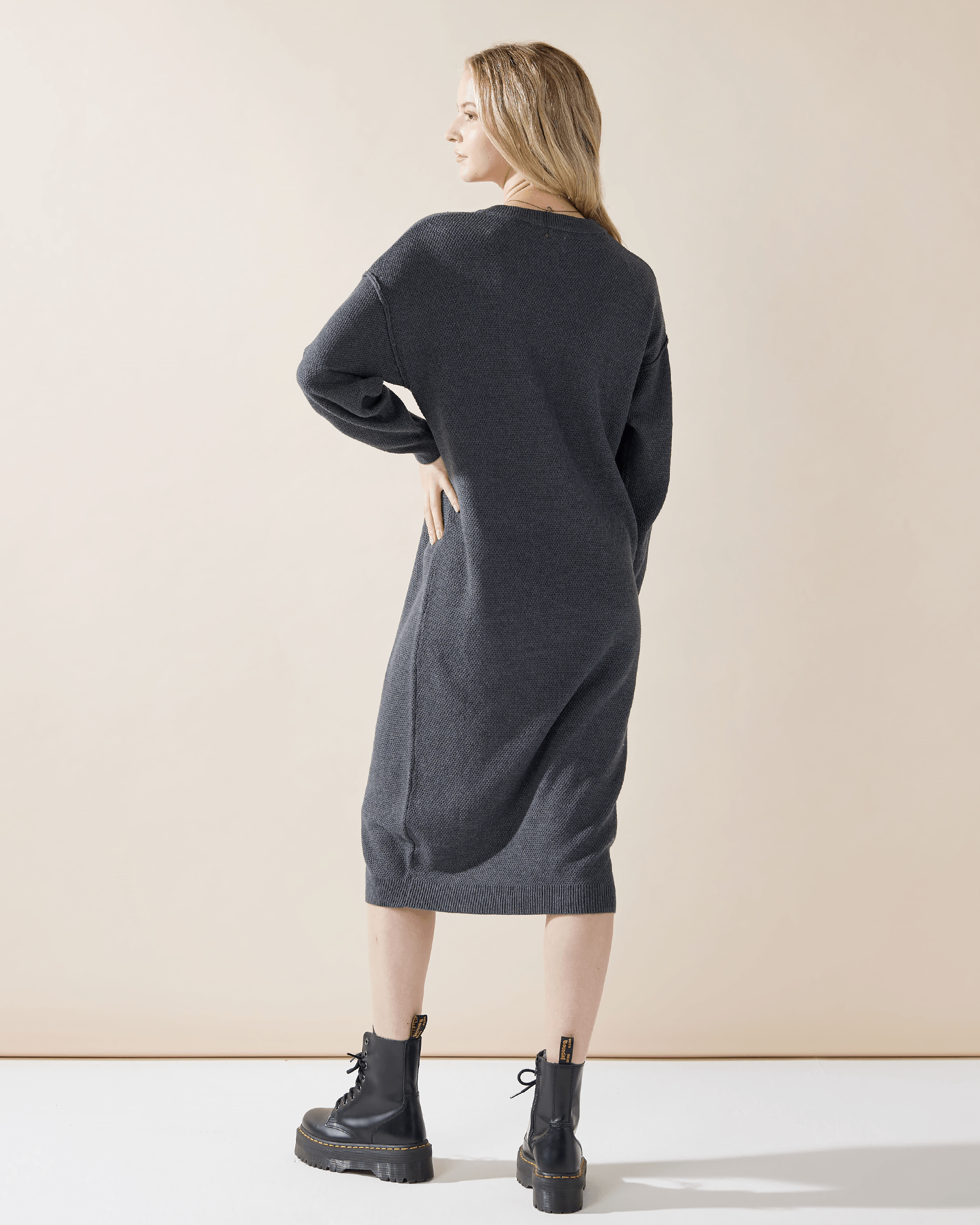 Charcoal Midi Sweater Dress for Women