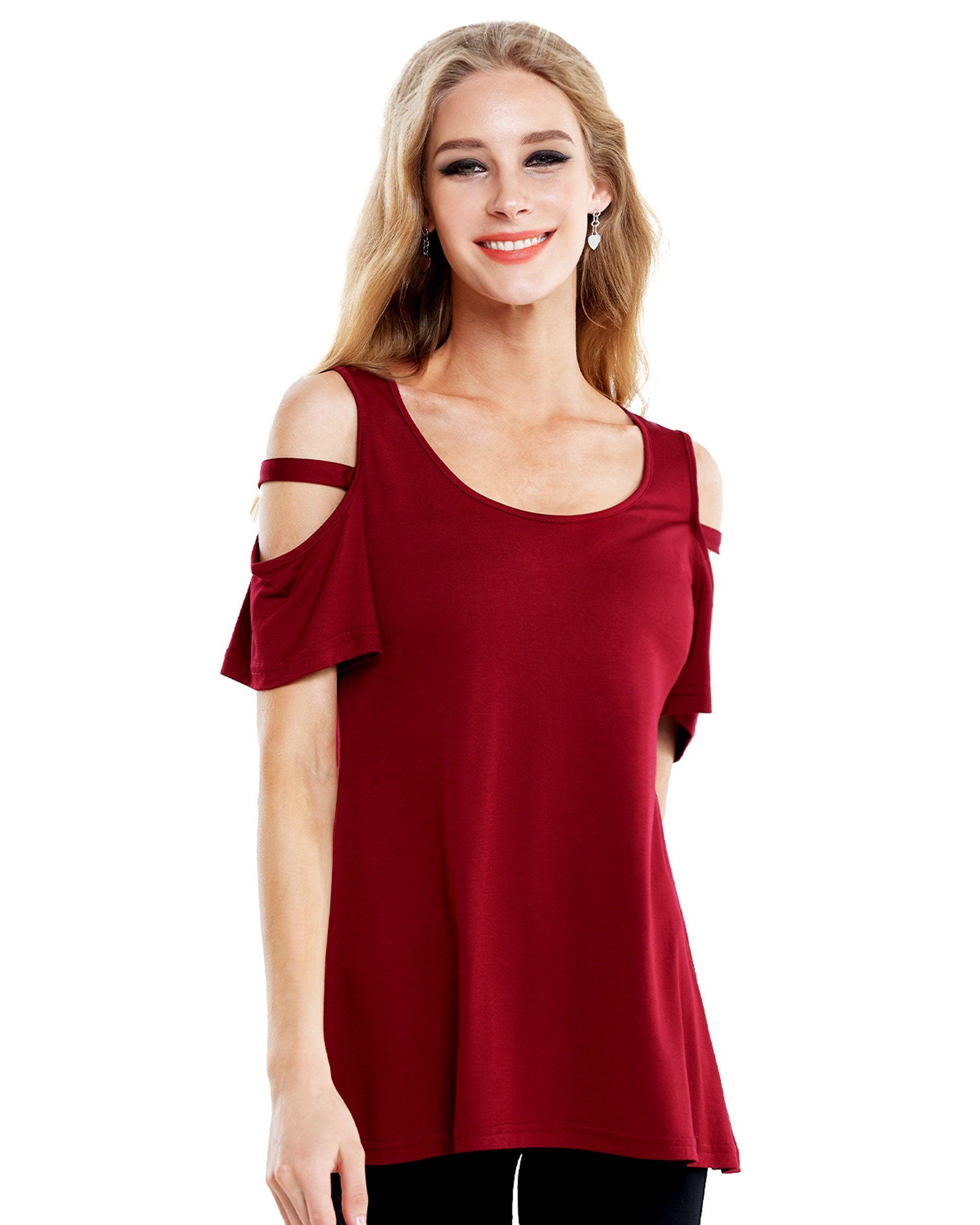 Burgundy Cold Shoulder Top: Rich & Elegant