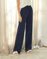 Comfy Ribbed Lounge Pants - Navy - noflik