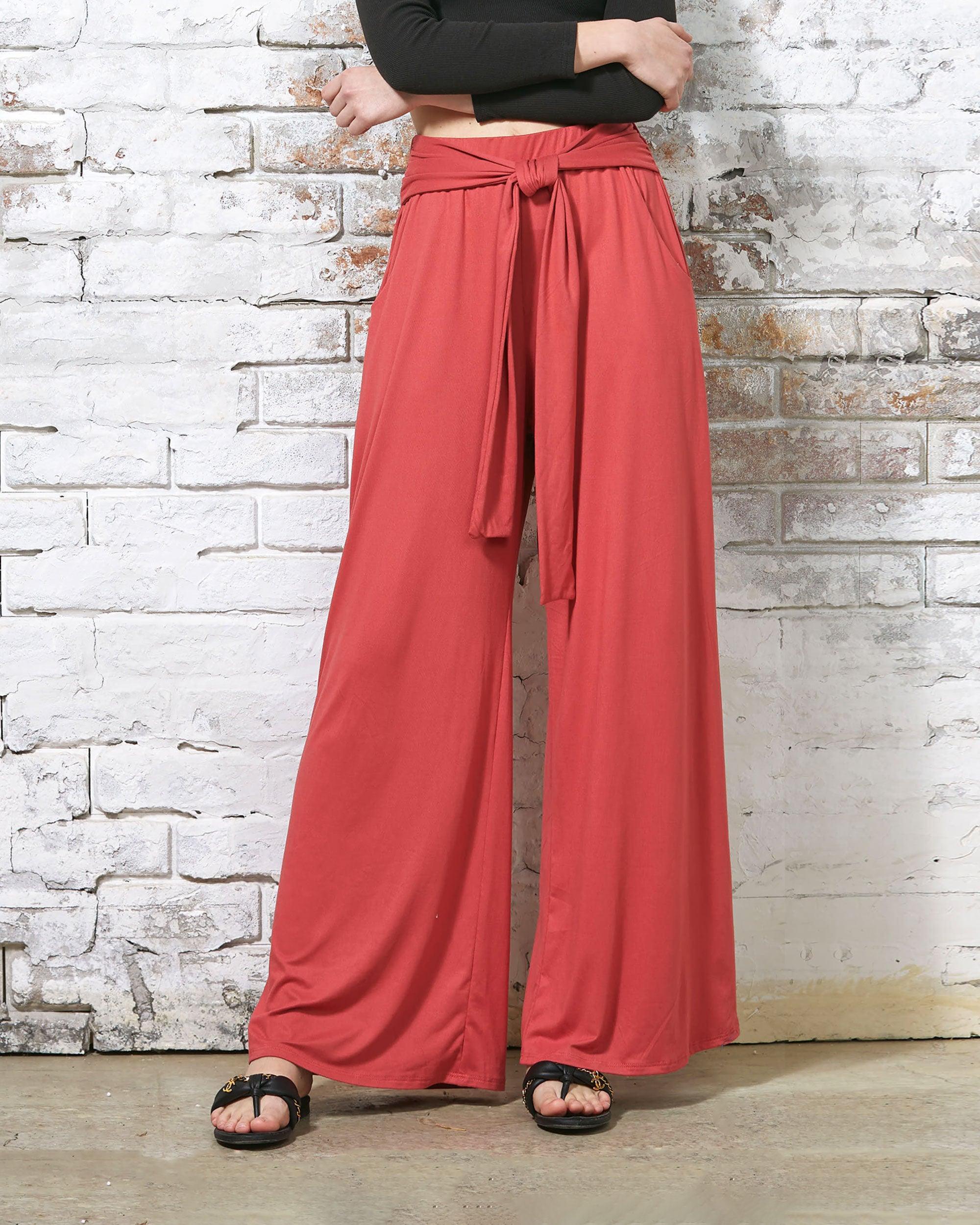 Cognac High Waisted Wide Leg Pants