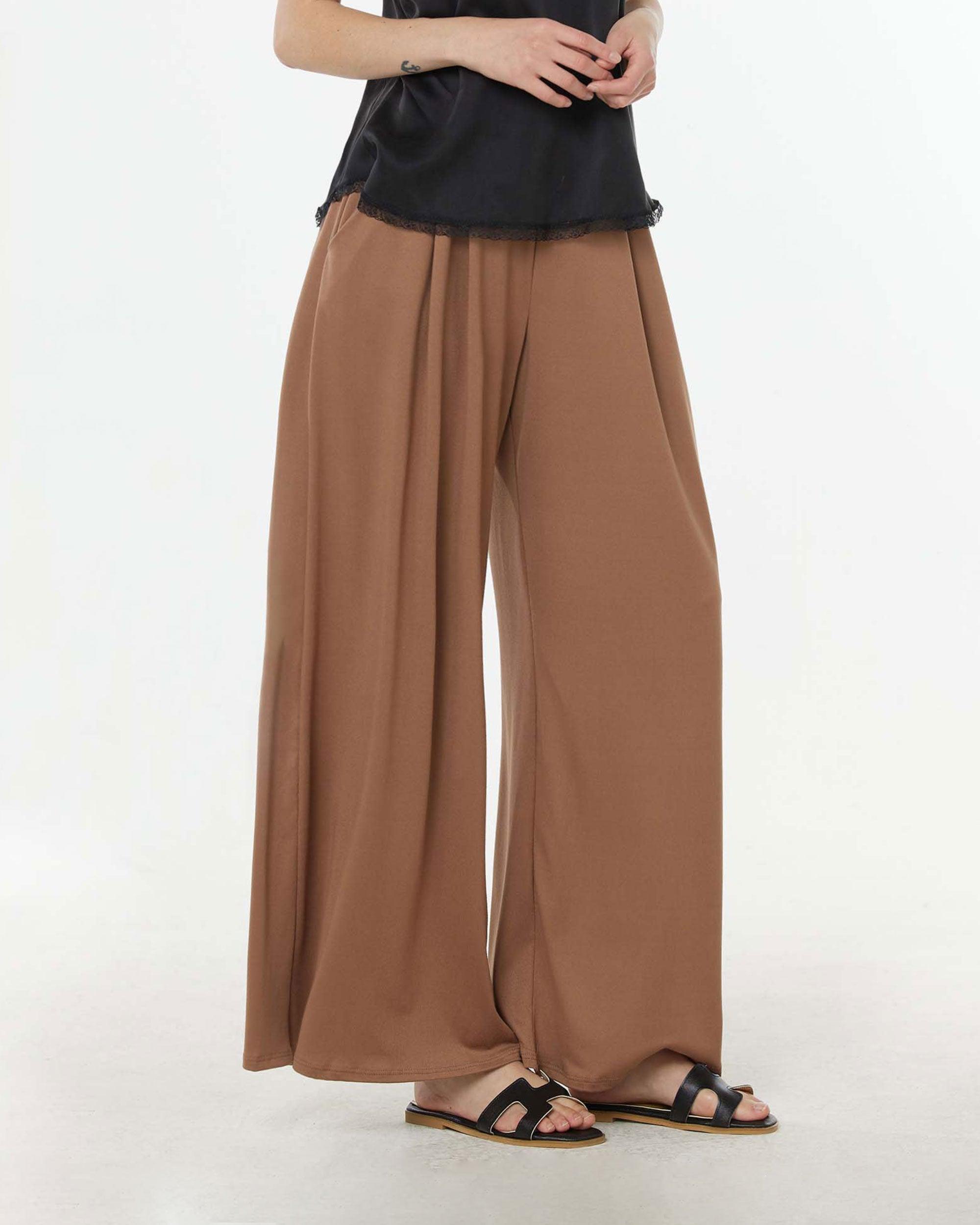 High Waisted Knit Wide Leg Pants - Coco