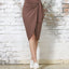 Brown High Waisted Tie Front Skirt