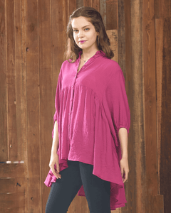 Oversized Babydoll Tunic Shirt - Plum - noflik