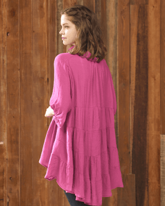 Oversized Babydoll Tunic Shirt - Plum - noflik