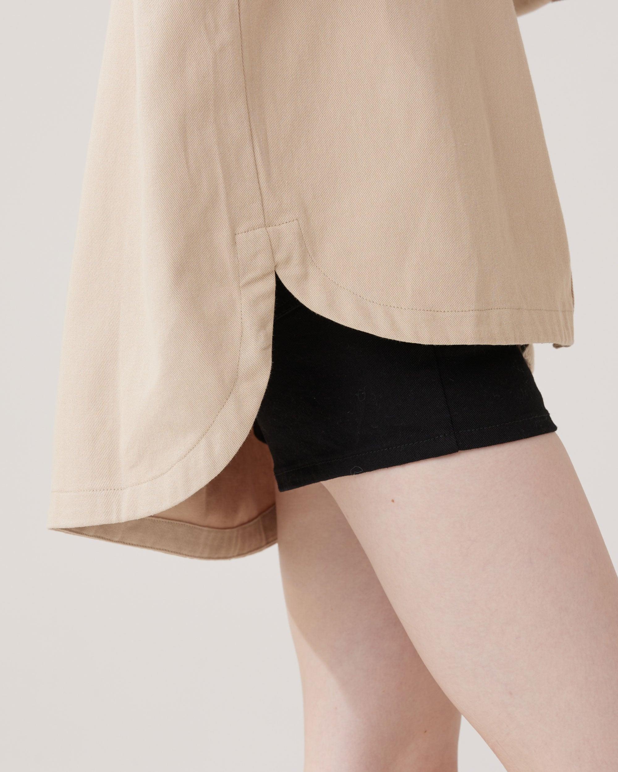 Taupe oversized twill shirt jacket