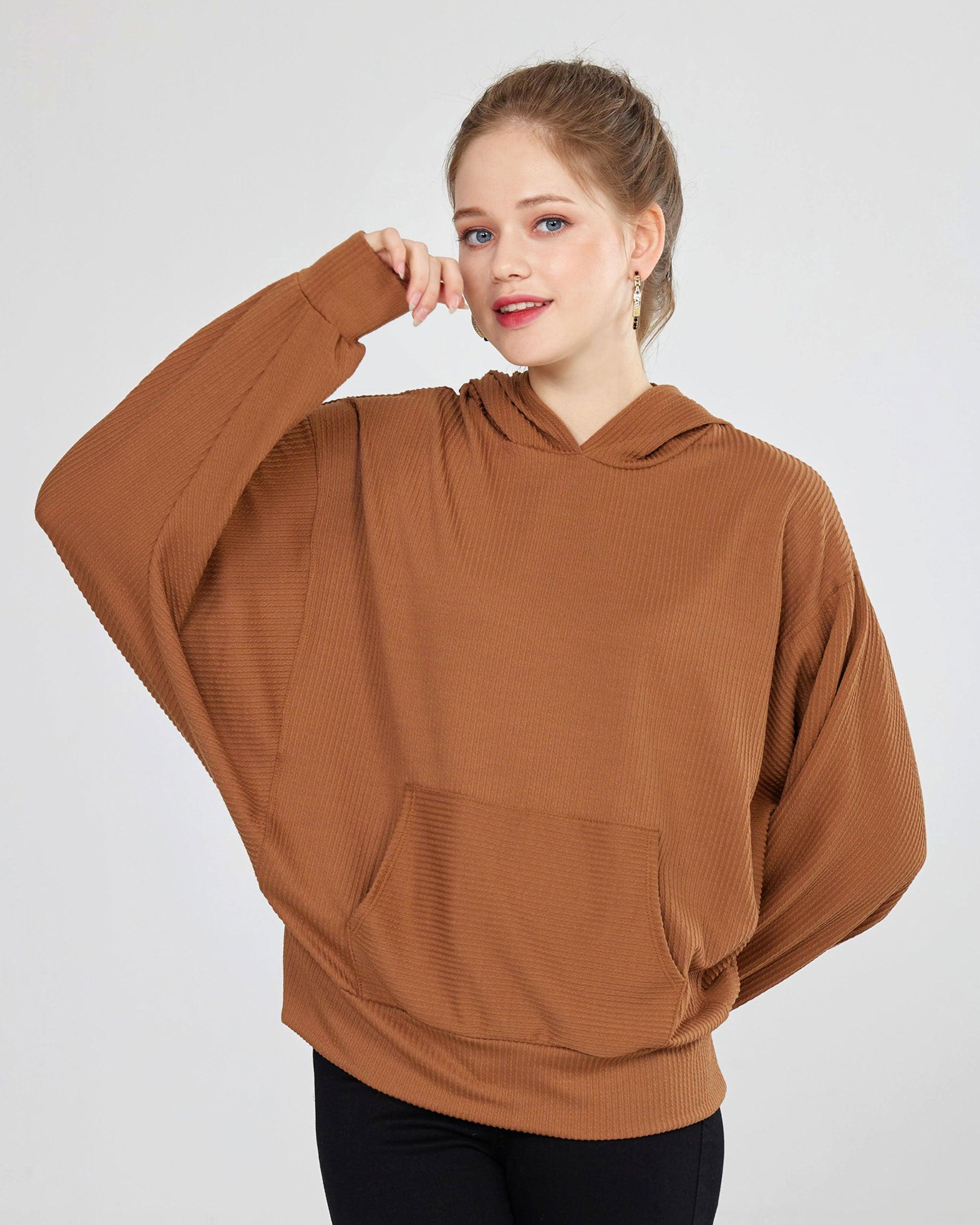 Caramel Dolman Sleeve Hoodie