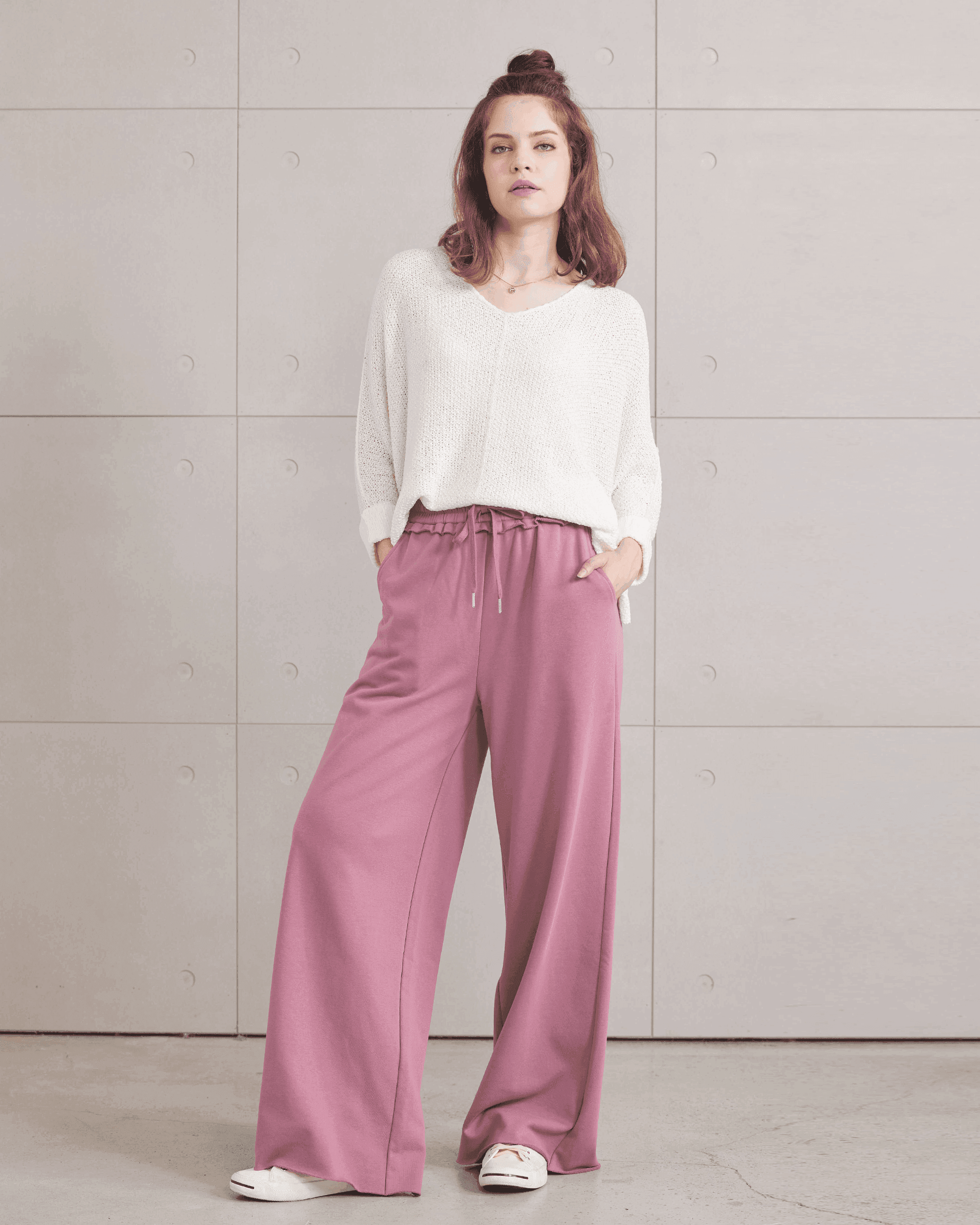 Dark Rose Wide Leg Sweatpants