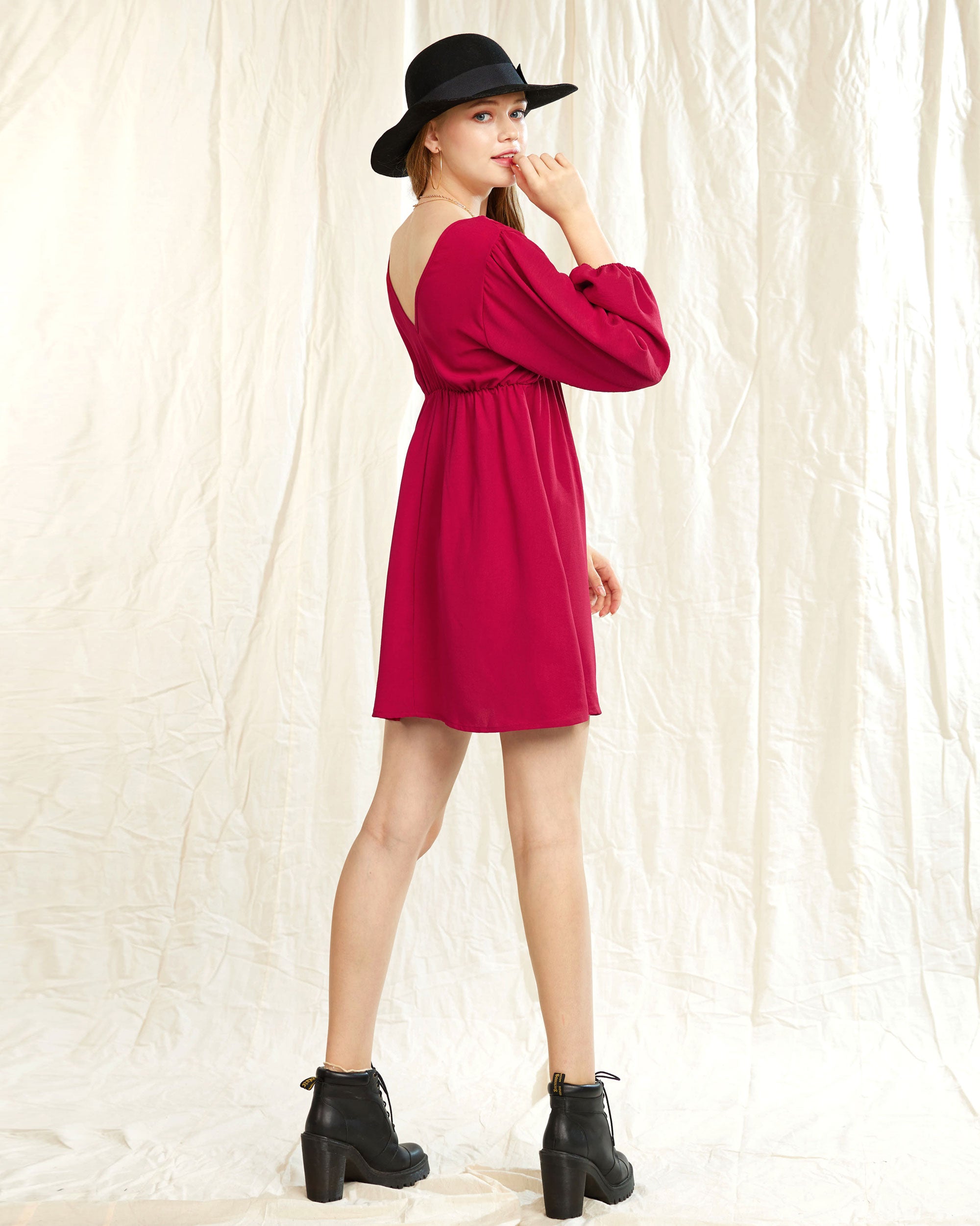 Ruby V-Neck Smocked Mini Dress