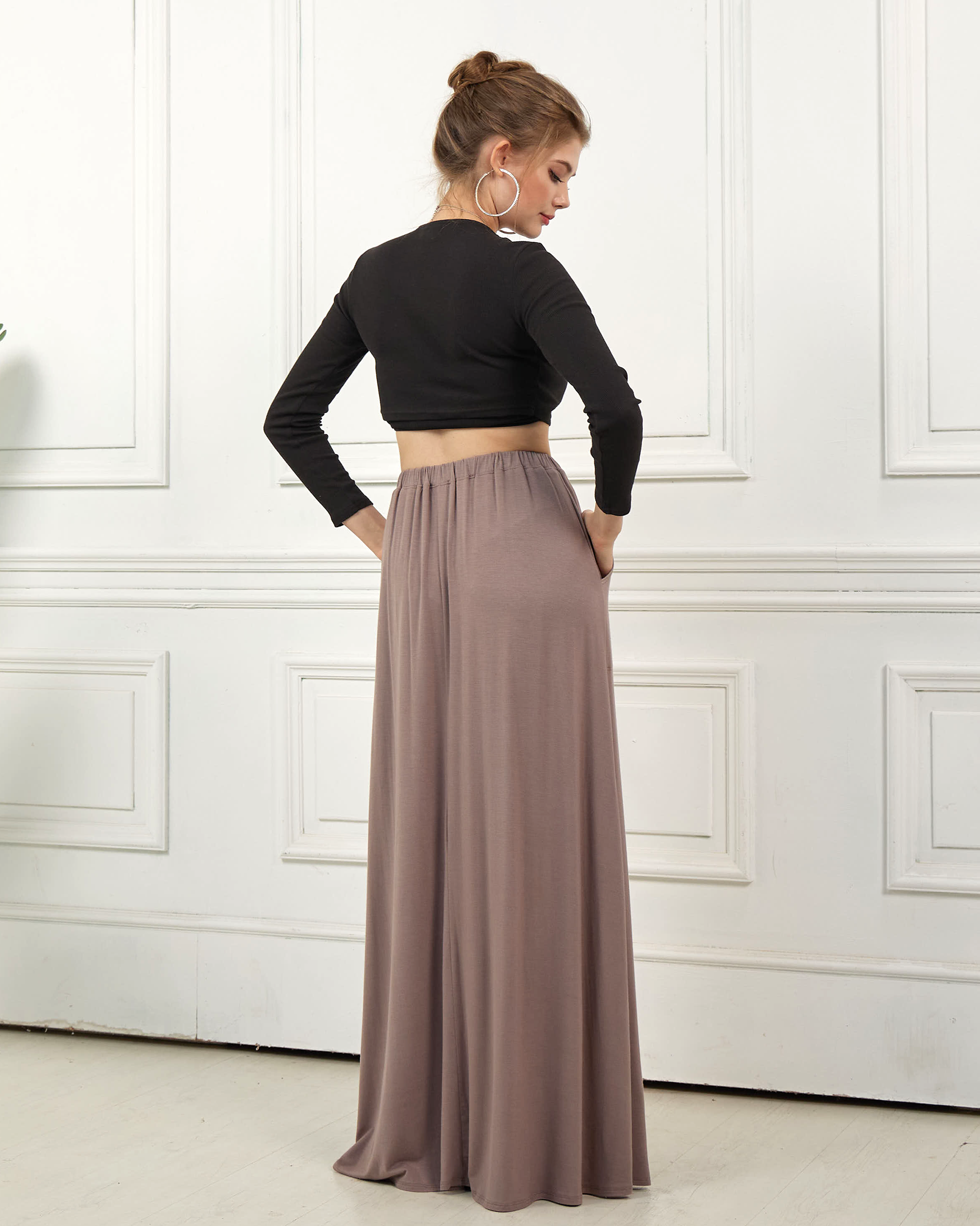 Mocha Maxi Skirt - Soft & Lightweight Design