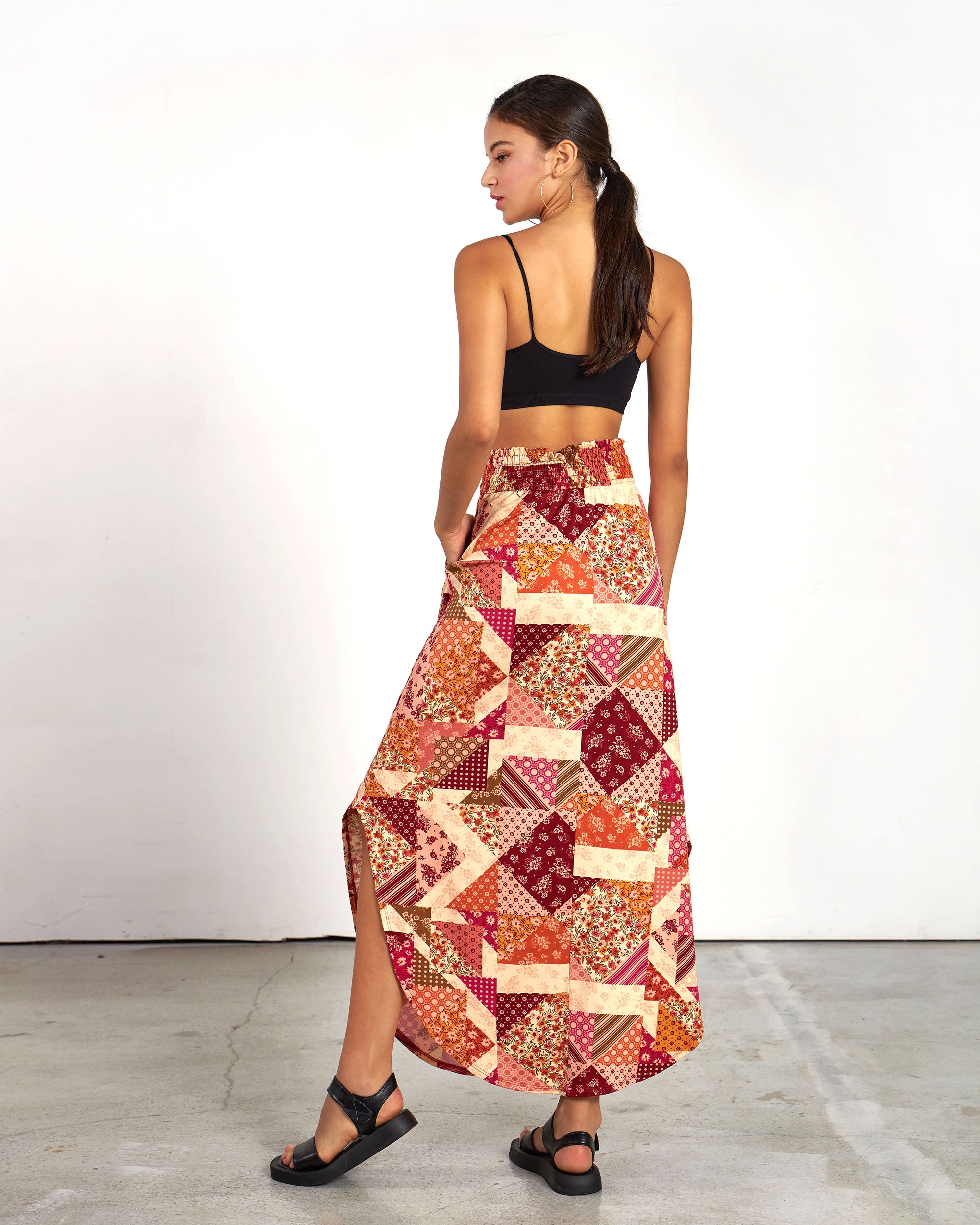 Rose Multi Maxi Skirt: Floral Elegance