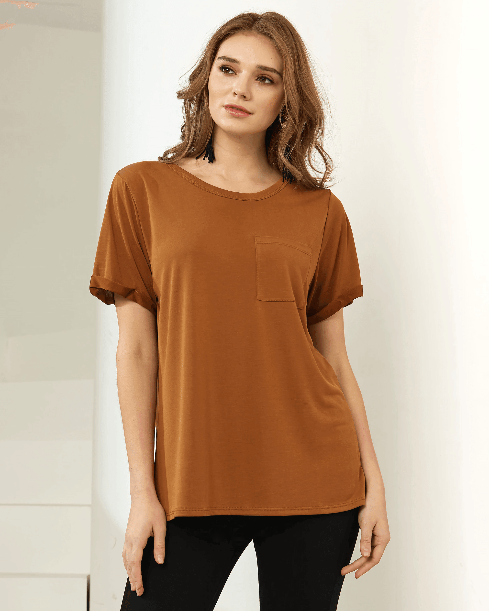 Camel Cupro Short Sleeve Style