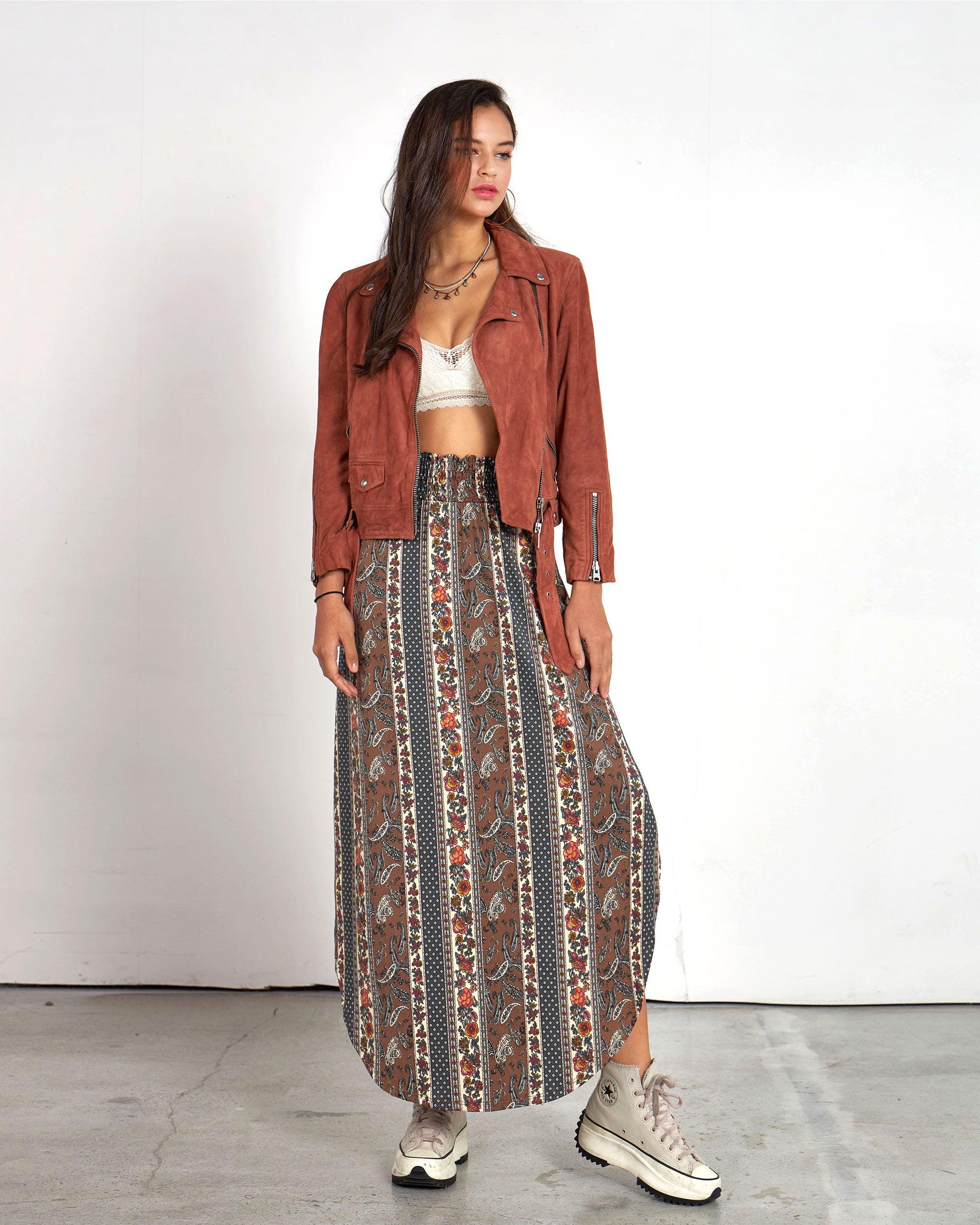 Mocha Maxi Skirt: Neutral Sophistication