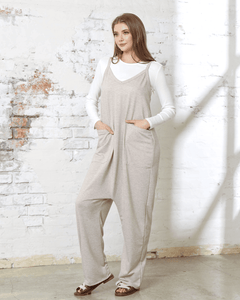 Drop Crotch Harem Jumpsuit - H.Taupe - noflik