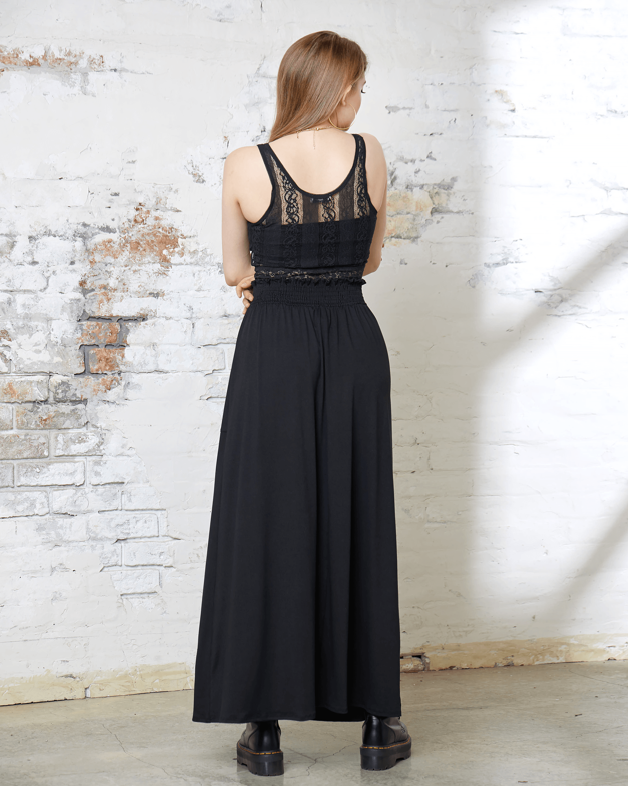 Black Smocked Waist Maxi Skirt - Timeless Elegance