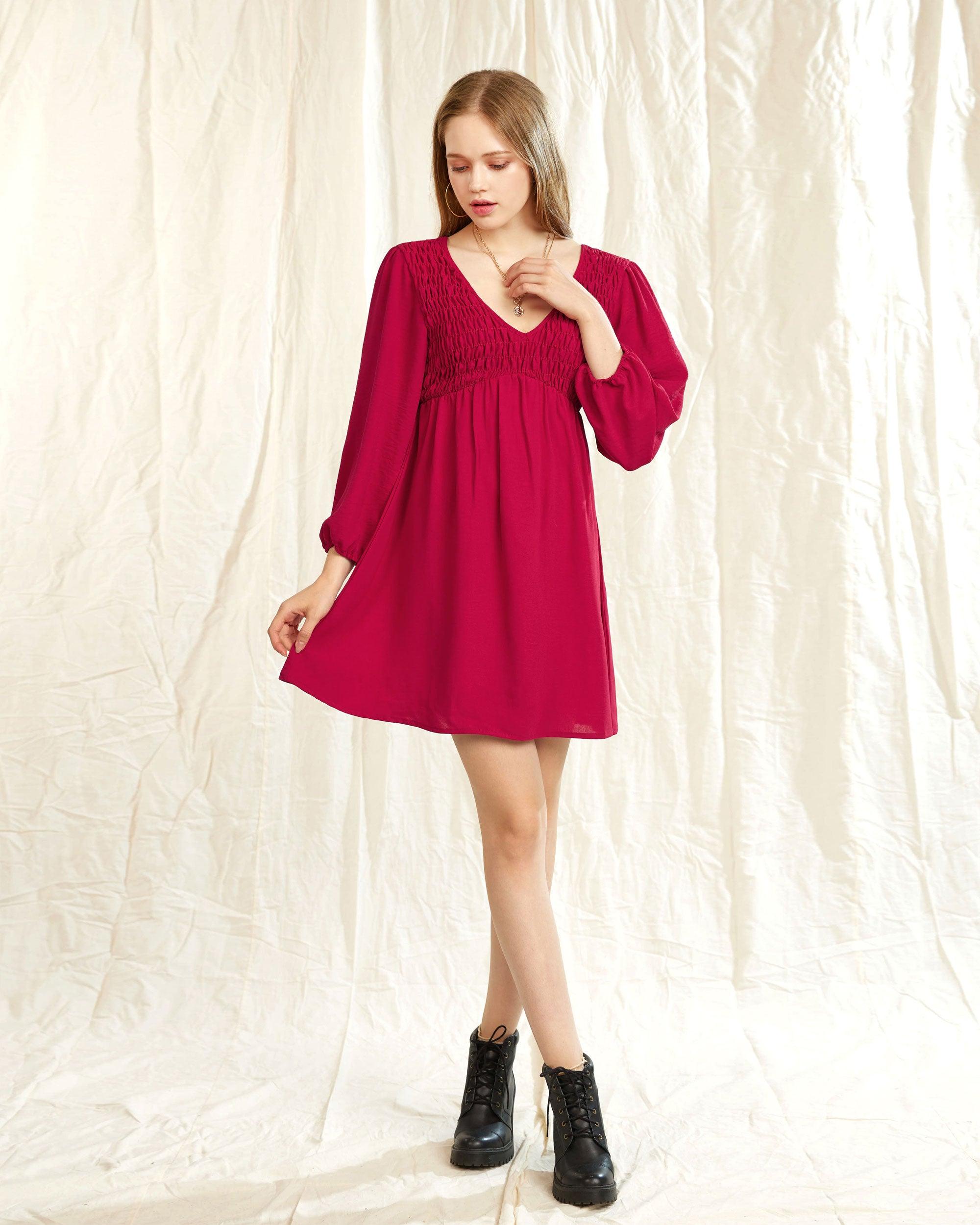 Ruby V-Neck Smocked Mini Dress