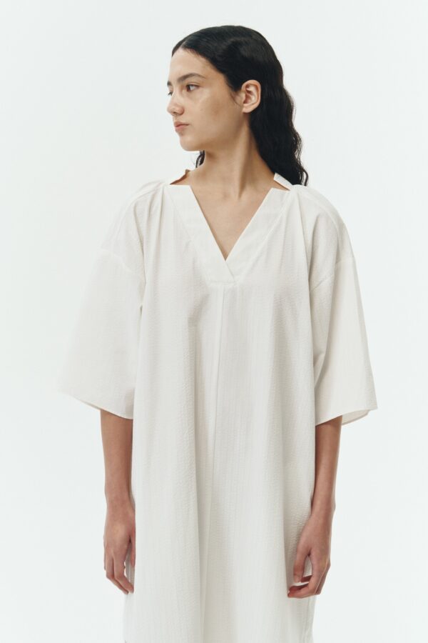 Charlotte Dress - White Stripe